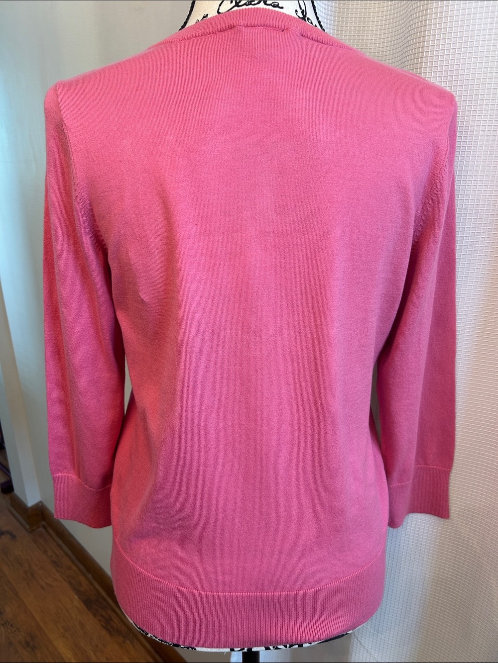 Talbots Pink Pima Cotton Button-Front Cardigan, Small, 3/4 Sleeve, NWOT - Picture 5 of 7